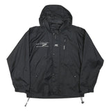 HELLY HANSEN Mens Black Outdoor Jacket S Polyester Blend Zip Hooded Plain