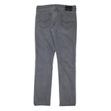 LEVI'S Mens Slim Grey Denim Slim Fit Jeans W32 L32 Zip Denim