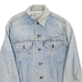 LEVI'S Womens Blue Denim Jacket S Cotton Blend Button Closure Classic Fit