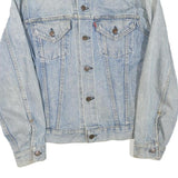 LEVI'S Womens Blue Denim Jacket S Cotton Blend Button Closure Classic Fit