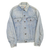 LEVI'S Womens Blue Denim Jacket S Cotton Blend Button Closure Classic Fit