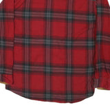 RUSTIC RIDGE Mens Red & Grey Plaid Cotton Blend Shirt L Casual Classic Long