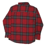 RUSTIC RIDGE Mens Red & Grey Plaid Cotton Blend Shirt L Casual Classic Long