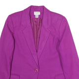 PREVIEW INTERNATIONAL Womens Purple Wool Button Jacket S Woven Classic Tailored
