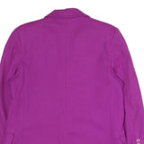 PREVIEW INTERNATIONAL Womens Purple Wool Button Jacket S Woven Classic Tailored