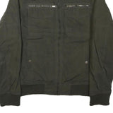 DKNY Mens Black Bomber Jacket XS Cotton Blend Zip Plain Casual Lightweight