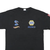PORT AND COMPANY Mens Black Racing Graphic T-Shirt M Short Sleeve Crew Neck