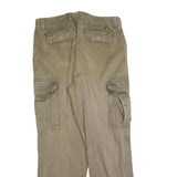 NAUTICA Mens Relaxed Beige Cargo Cotton Blend Zip Trousers W34 L32 Casual