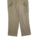 NAUTICA Mens Relaxed Beige Cargo Cotton Blend Zip Trousers W34 L32 Casual
