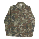 H&M Mens Green & Brown Camouflage Cotton Button Jacket M Casual Military Style