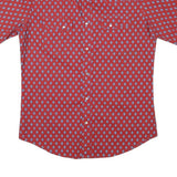WRANGLER Mens Red Shirt S Cotton Blend Patterned Short Sleeve Casual