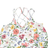 HOLLISTER Womens White Floral Print Strappy Sleeveless Top M Lightweight