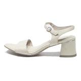 TAMARIS Womens Leather Strappy Block Heel Sandals Cream UK 6 Elegant Comfortable