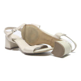 TAMARIS Womens Leather Strappy Block Heel Sandals Cream UK 6 Elegant Comfortable