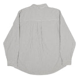 CHAPS Mens Grey & White Check Shirt XL Button-Down Collar Long Sleeve Cotton
