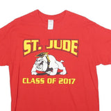 GILDAN Mens Red St Jude Class Of 2017 Graphic T-Shirt M Short Sleeve Crew Neck