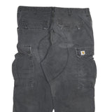 CARHARTT Mens Cotton Blend Relaxed Cargo Trousers W40 L27 Black Workwear Zip