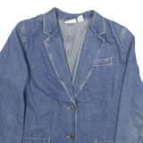 LIZ CLAIBORNE Womens Blue Denim Jacket UK 12 Cotton Button Closure Long Sleeve