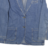 LIZ CLAIBORNE Womens Blue Denim Jacket UK 12 Cotton Button Closure Long Sleeve
