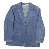 LIZ CLAIBORNE Womens Blue Denim Jacket UK 12 Cotton Button Closure Long Sleeve