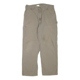 CARHARTT Mens Cotton Blend Beige Regular Fit Straight Leg Trousers W34 L30