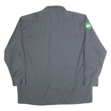 DICKIES Mens Grey & Green Workwear Shirt XL TaskRabbit Embroidered Logo Button