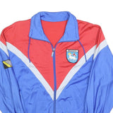 Mens Blue & Red Shield Zip Jacket M Polyester Blend Retro Vintage Athletic