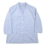 LE TEMPS D'HARVEY Womens Pale Blue Button Jacket L Polyester Blend Tailored