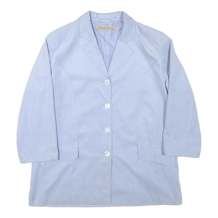 LE TEMPS D'HARVEY Womens Pale Blue Button Jacket L Polyester Blend Tailored