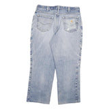 CARHARTT Mens Regular Fit Blue Denim Jeans W34 L28 Distressed Cotton Blend Zip