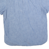 CALVIN KLEIN Mens Blue Button-Down Short Sleeve Shirt L Casual Summer Cotton