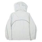 HELLY HANSEN Mens White Grey Outdoor Jacket S Polyester Plain Zip Hooded