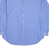 TOMMY HILFIGER Mens Blue Regular Fit Cotton Blend Shirt L Casual Long Sleeve
