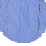 TOMMY HILFIGER Mens Blue Regular Fit Cotton Blend Shirt L Casual Long Sleeve