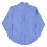 TOMMY HILFIGER Mens Blue Regular Fit Cotton Blend Shirt L Casual Long Sleeve