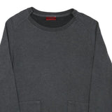 HUGO Mens Grey Crew Neck S Sweatshirt Cotton Blend Pullover Casual