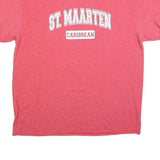DELTA Mens Red St Maarten Caribbean T-Shirt XL Short Sleeve Crew Neck Casual