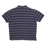 NAUTICA Mens Blue Striped Short Sleeve Polo Shirt XL Cotton Blend Casual