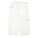 GASOLINE Womens White Casual Cotton Blend Cargo Shorts M W30