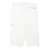 GASOLINE Womens White Casual Cotton Blend Cargo Shorts M W30