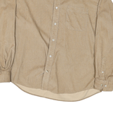 EDDIE BAUER Mens Beige Cotton Blend Shirt XL Casual Button Down Pocket