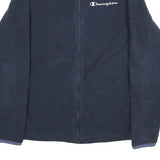 CHAMPION Mens Navy Blue Casual Jacket S Polyester Full Zip Fleece Casual Wear