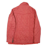 BARBOUR INTERNATIONAL Womens Red Quilted Jacket UK 12 Polyester Blend Zip