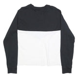 NIKE Womens Black & White Logo Graphic Long Sleeve Crew Neck T-Shirt XL