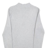 Womens Grey Plain Cotton Blend Casual Jumper Crew Neck Tight Knit M Lightweight