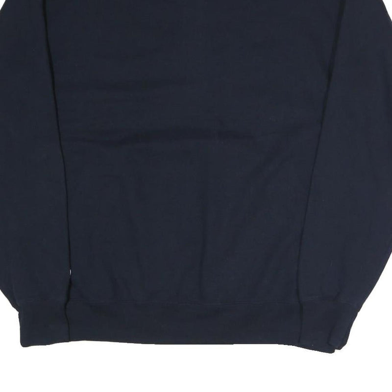 CHAMPION Mens Navy Blue Half Zip L Cotton Blend Pullover Sweatshirt