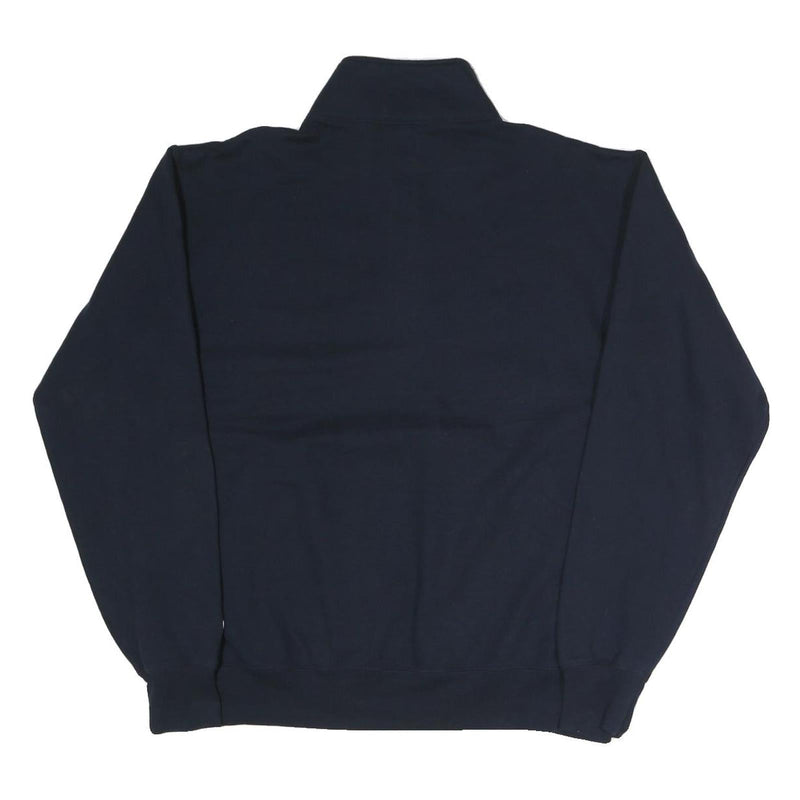 CHAMPION Mens Navy Blue Half Zip L Cotton Blend Pullover Sweatshirt