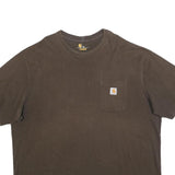 CARHARTT Mens Brown Pocket T-Shirt 2XL Short Sleeve Crew Neck Workwear Casual