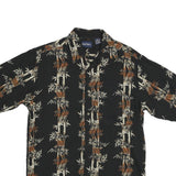 PURITAN Mens Black & Brown Viscose Casual Shirt S Short Sleeve Button