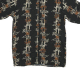 PURITAN Mens Black & Brown Viscose Casual Shirt S Short Sleeve Button